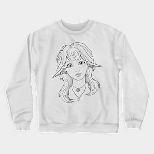 Elf Portrait | Beautiful Girl | Elf Ears Fantsie Crewneck Sweatshirt